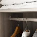 Wardrobe Armoire Wooden Closet Cabinet 6 Storage Cube and Hanging Rod