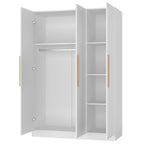 Wardrobe Armoire Wooden Closet Cabinet 6 Storage Cube and Hanging Rod