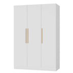 Wardrobe Armoire Wooden Closet Cabinet 6 Storage Cube and Hanging Rod