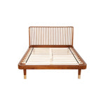 Alpine Furniture Belham Wood Platform Bed in Dark Walnut (Brown)