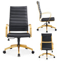 CAROCC Ribbed Computer Office Chair Adjustable Swivel High Back Desk Chair