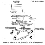CAROCC Ribbed Computer Office Chair Adjustable Swivel High Back Desk Chair