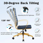 CAROCC Ribbed Computer Office Chair Adjustable Swivel High Back Desk Chair