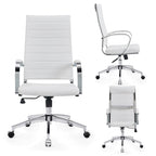 CAROCC Ribbed Computer Office Chair Adjustable Swivel High Back Desk Chair