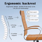 CAROCC Ribbed Computer Office Chair Adjustable Swivel High Back Desk Chair