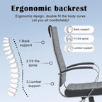 CAROCC Ribbed Computer Office Chair Adjustable Swivel High Back Desk Chair