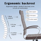 CAROCC Ribbed Computer Office Chair Adjustable Swivel High Back Desk Chair