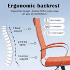 CAROCC Ribbed Computer Office Chair Adjustable Swivel High Back Desk Chair