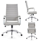 CAROCC Ribbed Computer Office Chair Adjustable Swivel High Back Desk Chair