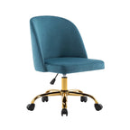 Armless Velvet Desk Chair