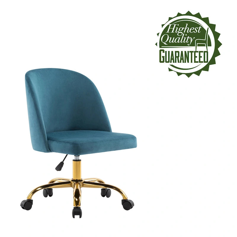 Armless Velvet Desk Chair