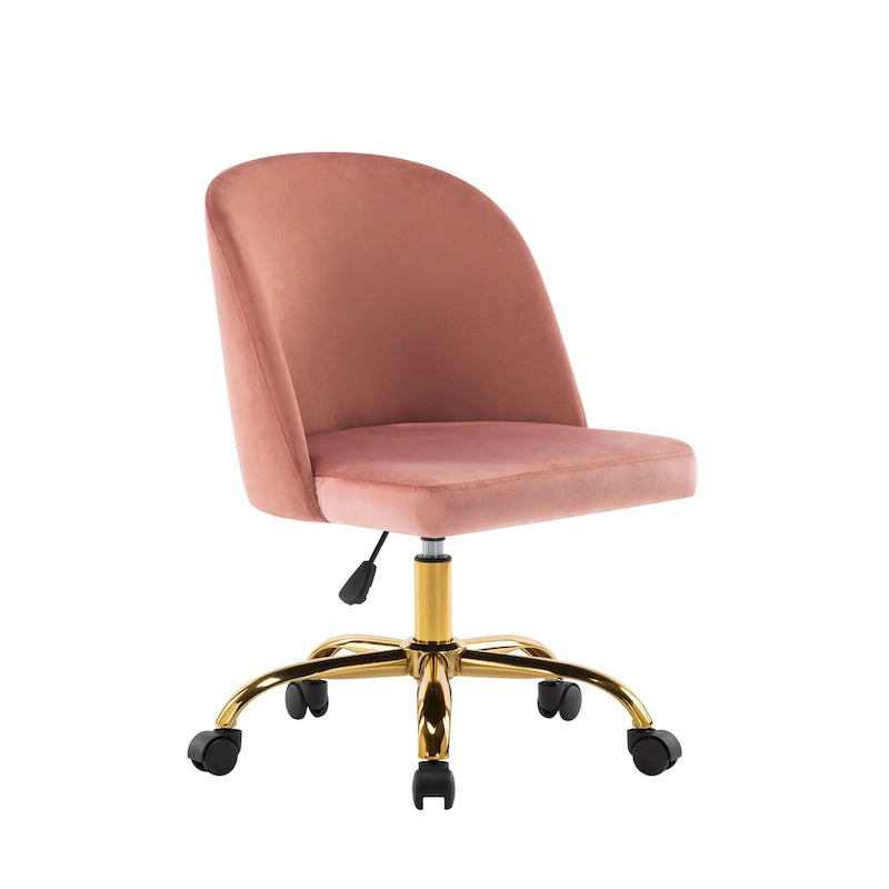 Armless Velvet Desk Chair