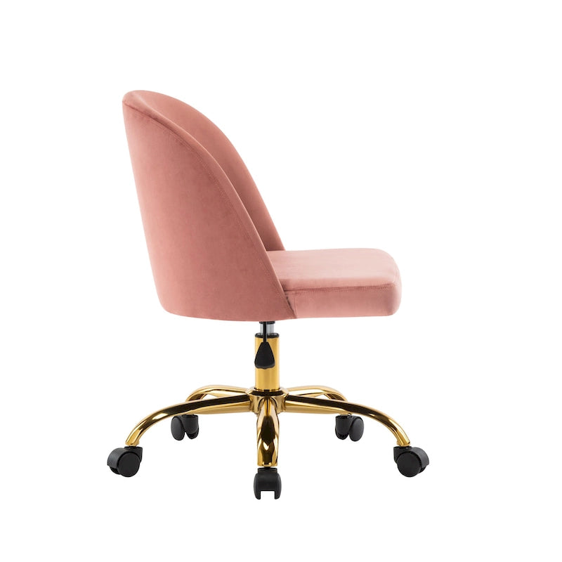 Armless Velvet Desk Chair