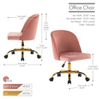 Armless Velvet Desk Chair
