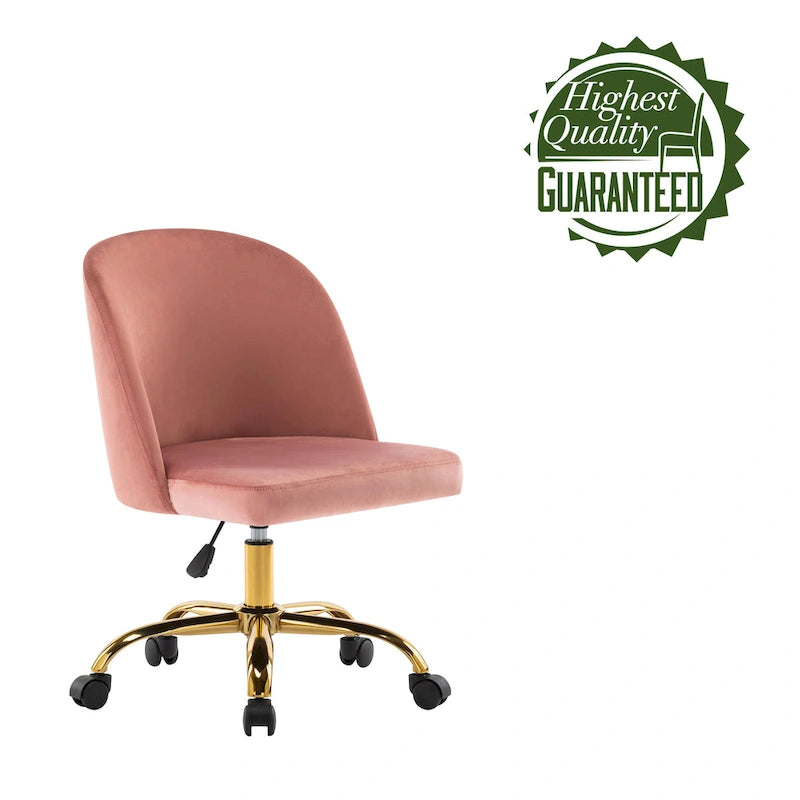 Armless Velvet Desk Chair