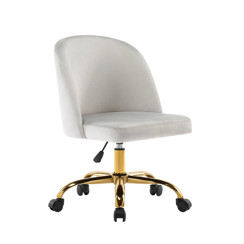 Armless Velvet Desk Chair