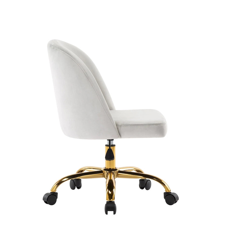 Armless Velvet Desk Chair