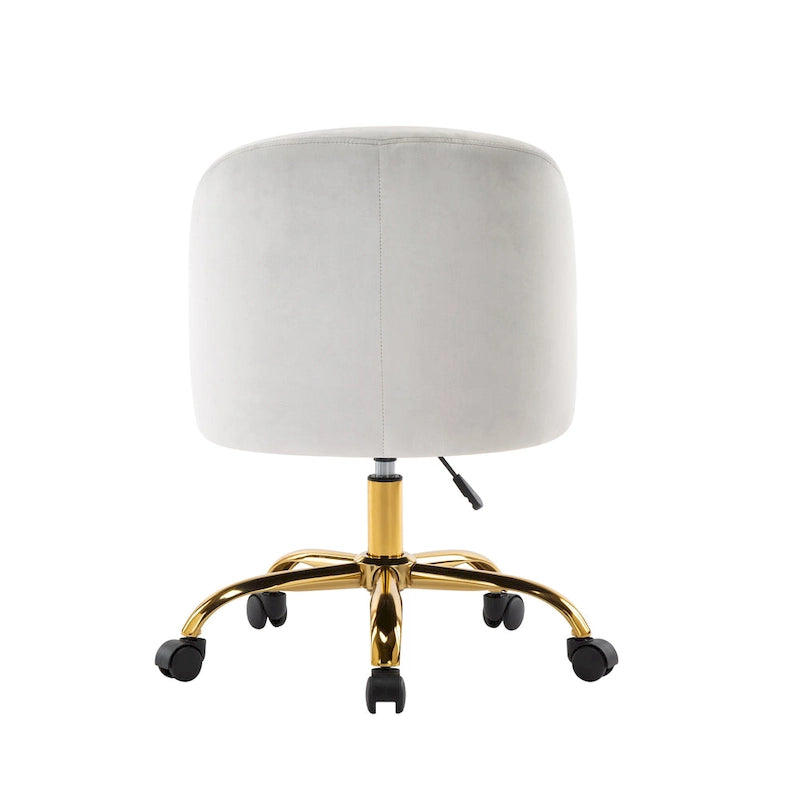 Armless Velvet Desk Chair
