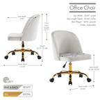 Armless Velvet Desk Chair