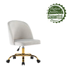 Armless Velvet Desk Chair
