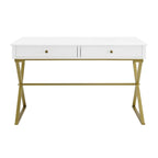 Silver Orchid Lerch Two-Drawer Campaign Desk