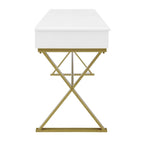 Silver Orchid Lerch Two-Drawer Campaign Desk