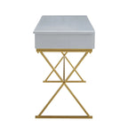 Silver Orchid Lerch Two-Drawer Campaign Desk