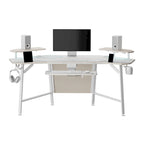 72 Large Gaming Desk Black Multifunctional Computer Desk with Keyboard Tray