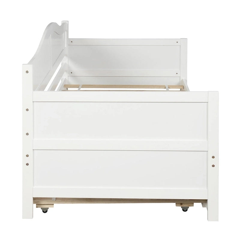 Nestfair Twin Size Wooden Daybed with Trundle Bed