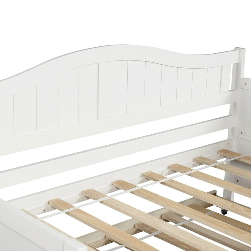 Nestfair Twin Size Wooden Daybed with Trundle Bed