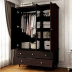 70.9H White Lacquered Armoires Wardrobes With Mirror Doors