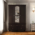 70.9H White Lacquered Armoires Wardrobes With Mirror Doors
