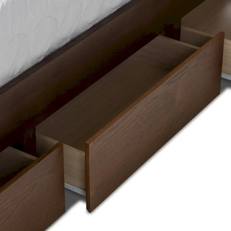 Modern Walnut Storage Bed
