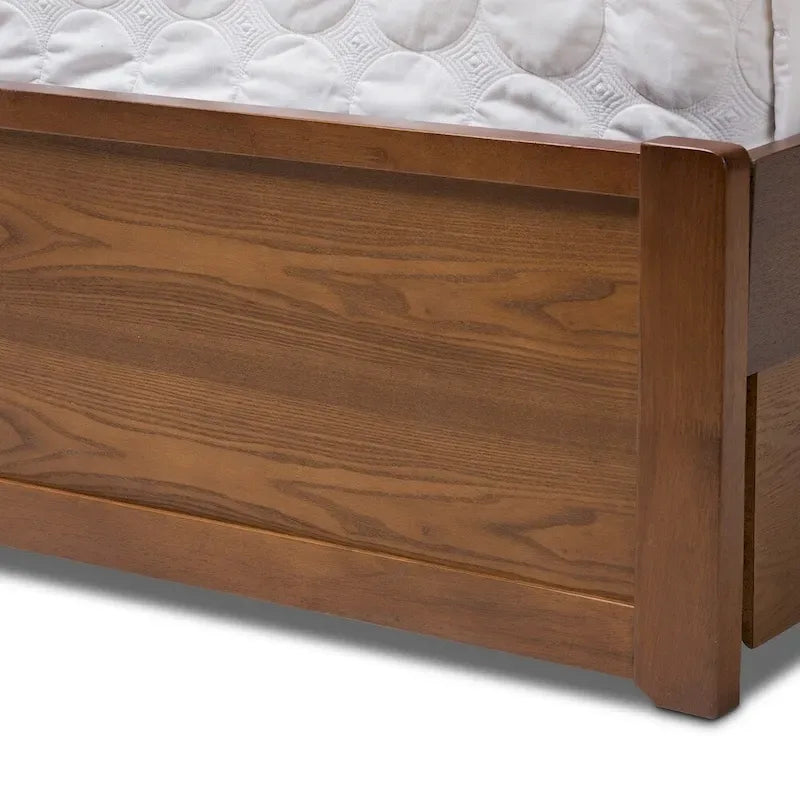 Modern Walnut Storage Bed