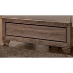 Wooden Bed in Washed Taupe