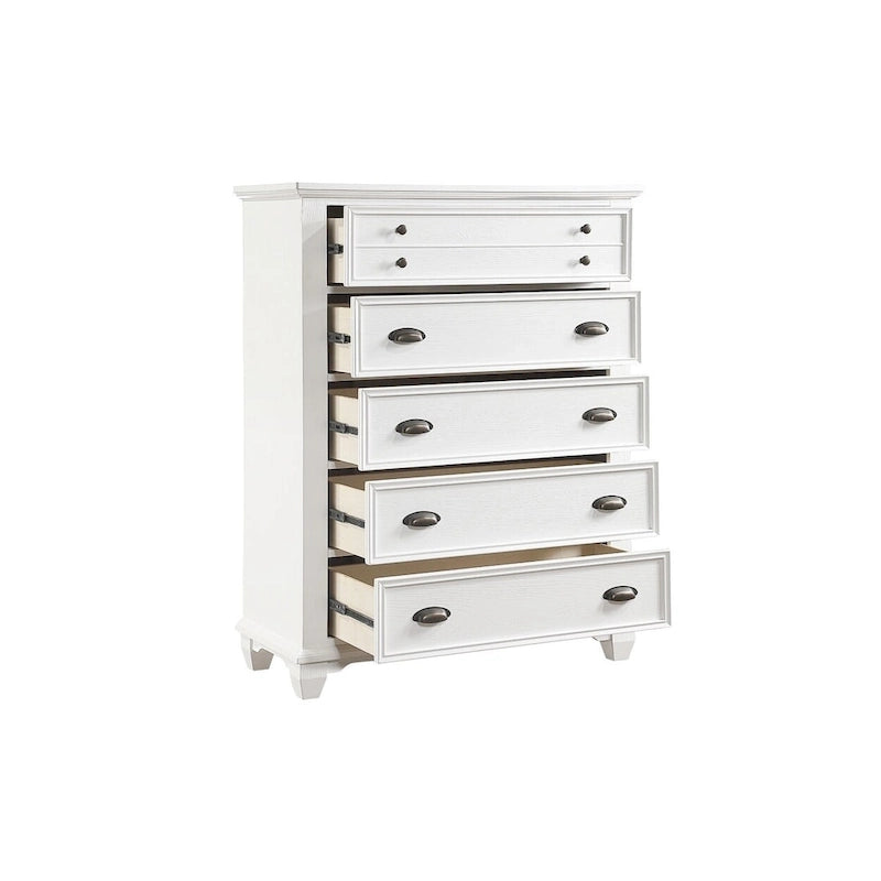 Leo 6 Piece White Modern Panel Bedroom Set