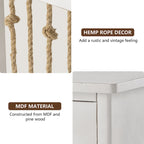 COSIEST Distressed White End Table with Drawer - 14D x 18W x 26.4H