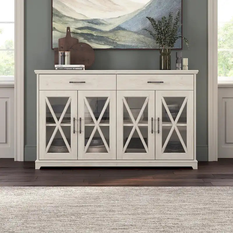 Lennox 60W Farmhouse TV Stand for 75 Inch TV by Bush Furniture