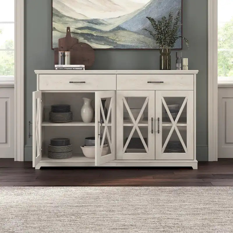 Lennox 60W Farmhouse TV Stand for 75 Inch TV by Bush Furniture