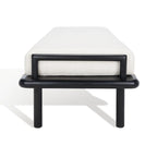 SAFAVIEH Couture Grizelda Teak Cushion Bench - 70 In W x 26 In D x 19 In H - 70Wx26Dx19H