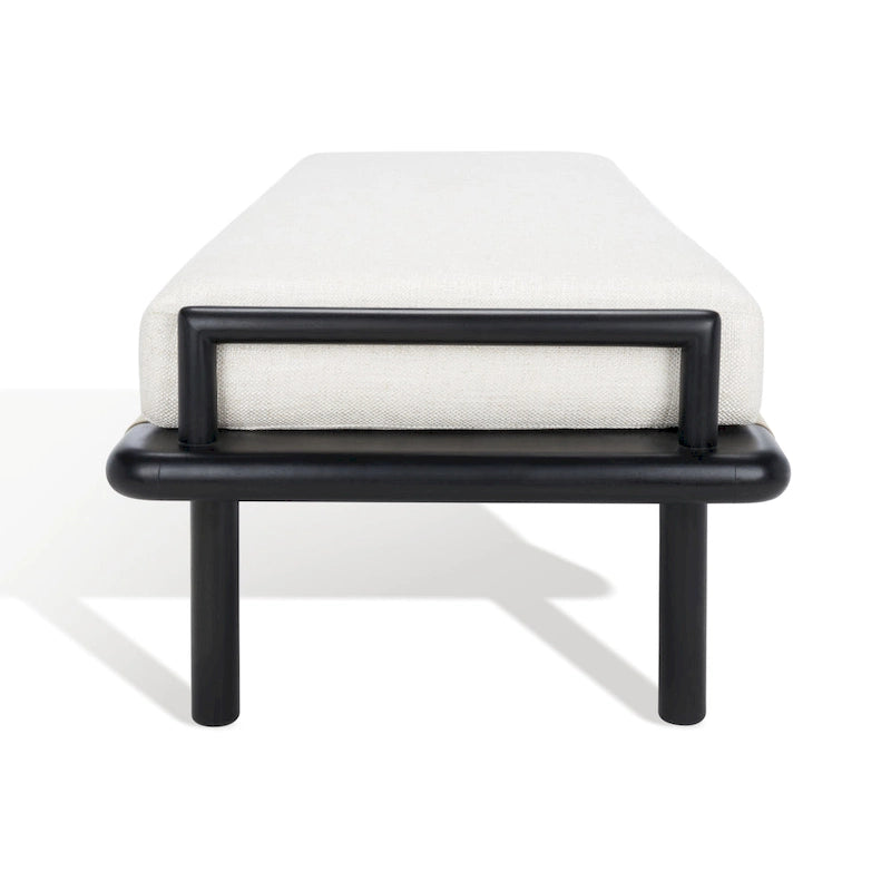 SAFAVIEH Couture Grizelda Teak Cushion Bench - 70 In W x 26 In D x 19 In H - 70Wx26Dx19H