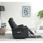 Liyasi Electric Power Lift Recliner Chair with Massage and Heat for Elderly, 3 Positions, 2 Side Pockets, Cup Holders, USB Char