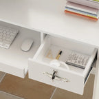 FUFU&GAGA Rectangular Wood Reception Desk Secretary Desk Computer Desk