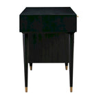 Wooden and Woven Rattan Three-Drawer Desk