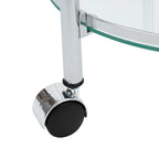 Organize It All Circular Tempered Glass Rolling Serving Cart - 15.25 x 16.75 x 29.75
