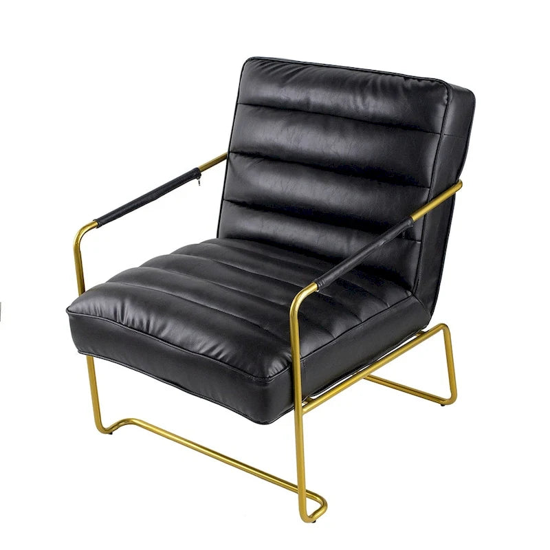 A&B Home 30-inch Black Chair with Gold Frame