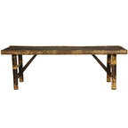 Handmade 4' Japanese-style Dark Bamboo Folding Bench - 47.00W x 14.00D x 15.75H