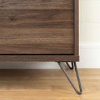 Olvyn 5-Drawer Chest, Natural Walnut and Charcoal