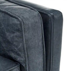 Darius Blue Oxford Leather Sofa by iNSPIRE Q Modern