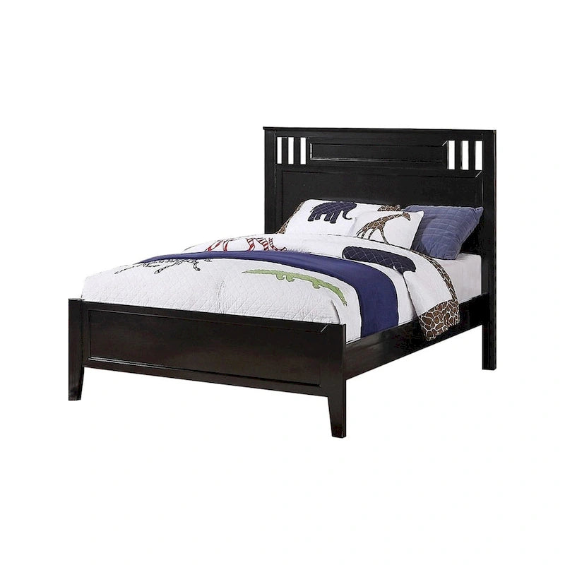 Appealing Full Bed Wooden Finish Black